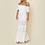 cheap Casual Dresses-Women&#039;s Lace Dress White Dress Long Dress Maxi Dress White Pure Color Sleeveless Spring Summer Lace Vacation Off Shoulder Slim Spring Dress 2023 S M L XL