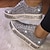 cheap Women&#039;s Sneakers-Women&#039;s Sneakers Bling Bling Shoes Fantasy Shoes Platform Sneakers Outdoor Daily Color Block Sparkling Glitter Platform Flat Heel Round Toe Fashion Sporty Casual Walking Glitter Loafer Silver Black