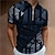 お買い得  3Dジッパーポロ-男性用 ポロシャツ ゴルフシャツ ジオメトリ 折襟 ブラック ブルー グリーン コーヒー 3Dプリント アウトドア ストリート 半袖 ジッパー プリント 衣類 ファッション デザイナー カジュアル 高通気性