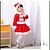 זול תחפושות חג המולד-סנטה קלאוס חליפות סנטה בנות חג מולד חג המולד ערב חג המולד בגדי ריקוד ילדים מפלגה חג מולד פּוֹלִיאֶסטֶר שמלה כובע