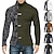 cheap Men&#039;s Cardigan Sweater-Men&#039;s Cardigan Sweater Ribbed Knit Cropped Knitted Standing Collar Warm Ups Modern Contemporary Daily Wear Going out Clothing Apparel Spring &amp;  Fall Black White M L XL