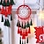ieftine Prinzător de Vise-prins de vis de Crăciun cârlig cu pene floare verde de crăciun roșu clopoțel de vânt cadou ornament pandantiv agățat pe perete decor de grădină h: 19 cm/7,48 inch