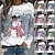 cheap T-shirts &amp; Blouses-Women&#039;s Hoodie Mixed Color Christmas Regular Winter White and Blue Azure White / Black Gradient red Gradient blue