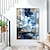 cheap Abstract Paintings-Handmade Oil Painting Canvas Wall Art Decorative Abstract Knife Painting Landscape Blue For Home Decor Rolled Frameless Unstretched Painting