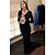 billige Filmkarakter parykker-Gothisk Heks Lang Rett Svart Midtskill Cosplay Halloween Parykk