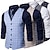 abordables Gilet pour homme-Homme Gilet Mariage Usage quotidien Sortie Festival Entreprise basique Automne hiver Poche Polyester Respirable Doux Confortable Plaid Boutonnage Simple Col V Standard Chameau Argile Bleu de minuit