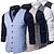 cheap Men&#039;s Vest-Men&#039;s Vest Waistcoat Wedding Daily Wear Going out Festival Business Basic Fall &amp; Winter Pocket Polyester Breathable Soft Comfortable Plaid Single Breasted V Neck Regular Fit Camel ash-colored Dark