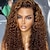 abordables Perruques à dentelle frontale-100% cheveux vierges brésiliens avant de lacet perruque pré-plumée couleur brune bouclés avant de lacet perruque de cheveux humains avec des cheveux de bébé pour les femmes