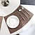 cheap Placemats &amp; Coasters &amp; Trivets-Faux Leather Round Table Placemats 1PC, Wedge Placemats Heat Resistant Round Table Mats for Dining Table, Waterproof Wipeable PU Table Mats