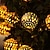baratos Mangueiras de LED-Luzes de cordas marroquinas solares led globo luzes de fadas ao ar livre à prova d&#039;água 6/7/12m 8 modos de iluminação ip65 à prova d&#039;água luz de bola de natal festa de casamento jardim decoração de férias