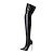 cheap Women&#039;s Boots-Women&#039;s Boots Plus Size Heel Boots Outdoor Daily Solid Colored Crotch High Boots Winter Stiletto Heel Pointed Toe Sexy Casual Industrial Style PU Leather Zipper Black Red