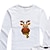 cheap Tops-Family T shirt Cotton Deer Black White Red Long Sleeve Mommy And Me Outfits Daily Matching Outfits