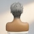 お買い得  人毛キャップレスウイッグ-人毛 かつら ショート ストレート バング付き ダークグレー ソフト 女性 簡単なドレッシング キャップレス ブラジリアンヘア 女性用 グレイ 8 インチ パーティー／フォーマル 日常 デイリーウェア