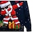 billige Barnas julegensere-Barn Gutt Hettegenser med juletema Hattetrøje Grafisk julenissen Emoji Langermet Lomme Vår Høst Vinter Mote søt stil Polyester utendørs Avslappet