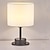 cheap Table&amp;Floor Lamp-Bedside Lamp with USB Port - Touch Control Table Lamp for Bedroom Wood Nightstand Lamp with Round Flaxen Fabric Shade for Living Room, Dorm, Home Office (LED Bulb Included)