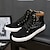 cheap Men&#039;s Sneakers-Men&#039;s Sneakers Skate Shoes High Top Sneakers Casual British Outdoor Daily Synthetics Lace-up Black / White Black Yellow Summer Spring Fall