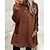 cheap Super Sale-Women&#039;s Sweatshirt Pullover Pocket Sherpa Fleece Teddy Marron Black White Solid Color Street Long Sleeve Round Neck Fleece