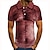 abordables polos boutonnés pour hommes-Homme POLO Chemise de tennis Tee Shirt Golf Imprimés Photos Col Jaune Rouge Bleu Marron 3D effet Plein Air Casual Manche Courte Bouton bas Vêtement Tenue Tissu semblable au lin Mode Frais