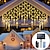 رخيصةأون أضواء شريط LED-أضواء سلسلة عيد الميلاد الجليدية في الهواء الطلق بالطاقة الشمسية وقابس في 8 أوضاع 5m 216led 3.5m 96LED جهاز تحكم عن بعد 24 فولت قابس في سلسلة أضواء led ستارة خرافية سلسلة ضوء لتعتيم توقيت حفلات الحديقة