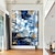 abordables Peintures Abstraites-Peinture à l&#039;huile faite à la main toile art mural décoratif abstrait couteau peinture paysage bleu pour la décoration intérieure roulé sans cadre peinture non étirée