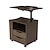 levne Nábytek do ložnice-výškově nastavitelný nadložní stolek dřevěný noční stolek s otočnými horními kolečky odkládacích zásuvek a otevřenou policí (bílý javor)