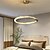 abordables Design Anneau et Rond-led pendentif lumière cercle design rond, 60cm cristal moderne led lustre pour salon luxe design créatif or luminaire rond îlot de cuisine lampes suspendues