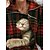 cheap T-shirts &amp; Blouses-Women&#039;s Shirt Green Black Wine Plaid Cat Quarter Zip Print Long Sleeve Christmas Casual Basic Shirt Collar Regular S