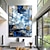 levne Abstraktní malby-ruční olejomalba plátno nástěnné umění dekorativní abstraktní malba nožem na šířku modrá pro domácí dekoraci válcovaný bezrámový nenatažený obraz