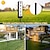 tanie Światła ścieżki i latarnie-oświetlone numery domów tablice z adresem słonecznym na podwórku na zewnątrz z palikami zewnętrzne wodoodporne ciepłe białe białe światło zasilane energią słoneczną podświetlane tablice adresowe dla