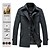 cheap Men&#039;s Trench Coat-Men&#039;s Winter Coat Wool Coat Overcoat Short Coat Outdoor Work Fall &amp; Winter Wool Windproof Warm Outerwear Clothing Apparel Bustiers Essential Solid Colored Rolled collar Single Breasted