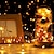 abordables Tiras de Luces LED-Paquete de 2 luces solares de cadena, decoración de Navidad al aire libre, 10 m, 33 pies, 100 ledes, luces solares de alambre de cobre de hadas, funciona con batería, 8 modos, control remoto