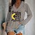 cheap Hoodies &amp; Sweatshirts-Women&#039;s T shirt Tee White Pink Blue Print Floral Letter Casual Long Sleeve V Neck Basic Regular S