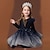 billiga Festklänningar-barn flickor paljett galax tyllklänning fest födelsedag dagligen marinblå tyll knälång långärmad prinsessa söta klänningar 4-13 år