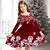 cheap Dresses-Kids Girls&#039; Dress Snowflake Long Sleeve Casual Crewneck Adorable Polyester Above Knee Casual Dress Swing Dress A Line Dress Fall Winter 3-10 Years Multicolor White Pink