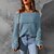 cheap Sweaters-Women&#039;s Pullover Sweater Jumper Ribbed Knit Knitted Off Shoulder Pure Color Outdoor Daily Stylish Casual Winter Fall Orange Light Blue S M L