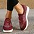 olcso Női tornacipők-Női Tornacipők Flyknit cipő Lapos Kerek orrú Repülő szövés Fűzős Fekete Piros Bíbor