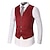 cheap Men&#039;s Vest-Men&#039;s Vest Waistcoat Wedding Office &amp; Career Daily Wear Going out Business Traditional / Classic Spring Fall Button Pocket Polyester 95% Cotton Outdoor Comfortable Wedding Pure Color Single Breasted