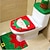 billige Christmas Bath-julemanden toiletsædebetræk, 3-delt julebadeværelsessæt, toiletsædebetræk og tæppesæt, julemanden på toiletpyntet, julemanden toiletsæde til glædelig jul dekorationer badeværelsesindretning
