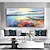 cheap Landscape Paintings-Handmade Oil Painting Canvas Wall Art Decorative Abstract Knife Painting Landscape Blue For Home Decor Rolled Frameless Unstretched Painting