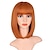 お買い得  トレンドの合成ウィッグ-ピンクボブウィッグ前髪付き 12 インチショートストレートボブかつらカラフルな合成コスプレデイリーパーティーウィッグ女性のための