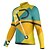 tanie Męskie koszulki-21Grams Męskie Koszulka rowerowa Długi rękaw Rower Top z 3 tylnymi kieszeniami Kolarstwo górskie Kolarstwie szosowym Oddychający Szybkie wysychanie Odprowadza wilgoć Odblaskowe paski Zielony Żółty