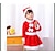 رخيصةأون أزياء عيد الميلاد المجيد-بابا نويل بدل سانتا للفتيات عيد الميلاد كريسماس عيد الميلاد اليوم الذي يسبق ليلة الميلاد للأطفال مناسب للحفلات عيد الميلاد البوليستر فستان قبعة