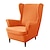 abordables Fauteuils à oreilles-stretch wingback chair cover wing chair slipcovers with seat cushion cover spandex velvet wingback chair cover for ikea strandmon chair