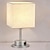 billige bord- og gulvlampe-sengelampe med usb-port - berøringskontrol bordlampe til soveværelse træ natbordslampe med rund skærm af hør stof til stue, sovesal, hjemmekontor (led-pære inkluderet)