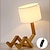 cheap Table&amp;Floor Lamp-Table Lamp Creative Wooden, Bedroom Study Table Lamp, American Small Table Lamp, Night Light with Lighting