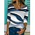 cheap Basic Women&#039;s Tops-Women&#039;s T shirt Tee Striped Modern V Neck Standard Spring Red Blue Green