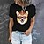 cheap Tees &amp; T Shirts-Women&#039;s T shirt Tee Green Black Pink Print Graphic Dog Daily Holiday Short Sleeve Round Neck Basic 100% Cotton Regular Painting S