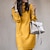 cheap Mini Dresses-Women&#039;s Sweater Dress Shift Dress Knit Dress Mini Dress Pink Yellow Khaki Pure Color Long Sleeve Winter Fall Autumn Knit Mature Turtleneck Winter Dress 2022 S M L XL XXL 3XL