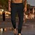 cheap Men&#039;s Bottoms-Men&#039;s Linen Pants Trousers Summer Pants Beach Pants Plain Pocket Drawstring Elastic Waist Comfort Soft Linen / Cotton Blend Daily Weekend Streetwear Casual Dark Khaki Light Khaki Micro-elastic