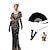 cheap Historical &amp; Vintage Costumes-Vintage Inspired The Great Gatsby Flapper Dress Dress Outfits Party Costume Masquerade Long Length The Great Gatsby Women&#039;s Sequins V Neck Halloween Halloween Party Evening Dress Dress